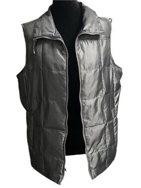 Lands' End Gray Puffer Vest M